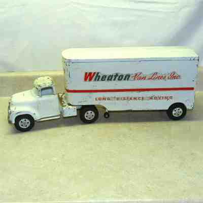 Vintage Tonka Wheaton Van Lines Semi Truck, Trailer Pressed Steel, 1957 ...