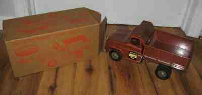 VTG 1960 Tonka No. 20 Hydraulic Brown Dump Truck Original Box Pressed Steel Rare