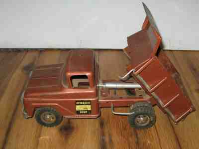 Vintage 1950s 60s Tonka No. 20 Hydraulic Brown Dump Truck Pressed Steel Rare