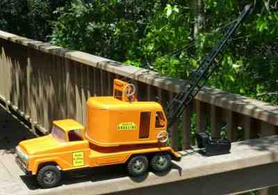 Orange Tonka State Hi-way Dept Mobile Dragline truck Clam Shell vehicle