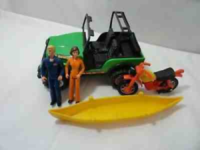 1978 VTG Tonka Jeep Renegade Green XR-101 w Figures Canoe Dirt Bike