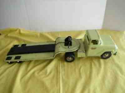 TONKA STATE HI-WAY SEMI TRUCK WITH DELUXE TRAILER ORIGINAL LIME GREEN PAINT PRES