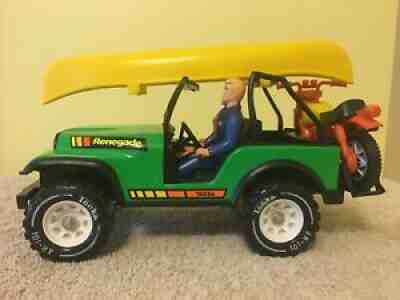 Vintage 1978 TONKA STEEL RENEGADE JEEP-ADVENTURE PEOPLE-CANOE -MOTORCYCLE -RACK-