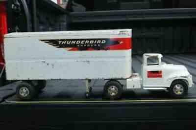 Tonka Toys Thunderbird Express Semi Truck Tractor Trailer - pressed steel 1957