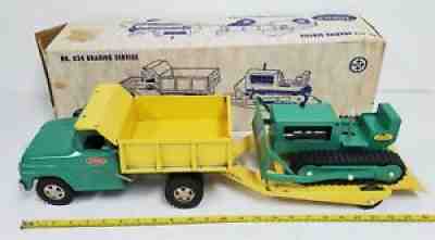 P8 VINTAGE 1950/60'S PRESSED STEEL TONKA GRADING SERVICE NO 834 WITH BOX