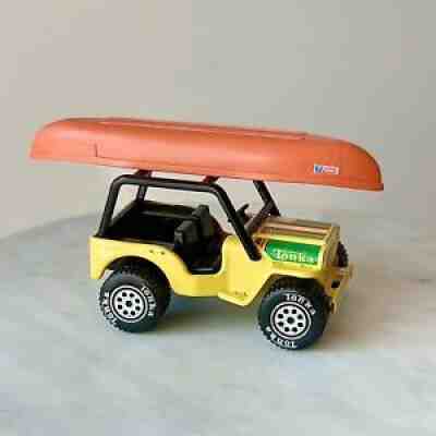Vintage Tonka #1920 Jeep Coleman Canoe Boat Camping Set, 1982 Vibrant Colors