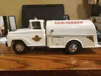 RARE 1958 WHITE Tonka Fire Department TFD Tanker Truck NICE Condition