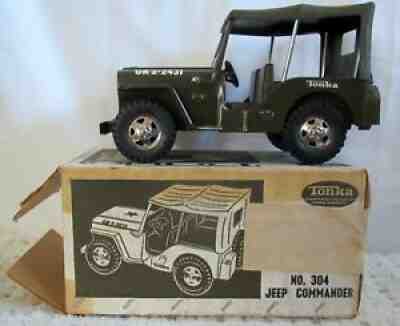 1964 Tonka Army Jeep GR 2-2431 Military Pressed Steel NOS w/ box No 304