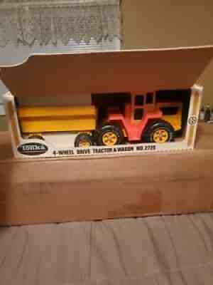 Tonka Mighty Tonka Farm Master Tractor And Wagon Mint In Box Circa 1974 Rare