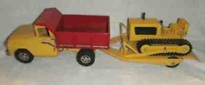 1961 Tonka #134 Grading Service Dump Truck Bulldozer Trailer Excellent Original