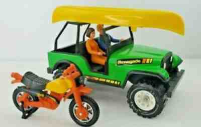 Vintage 1978 Tonka Renegade Jeep with 2 Figures, Motorcycle & Canoe Made in USA