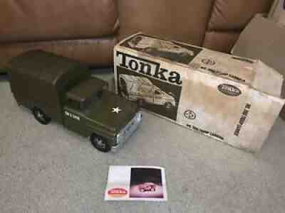 Tonka Vintage Military Pickup Truck Troop Carrier Original Unrestored W/Box 380!