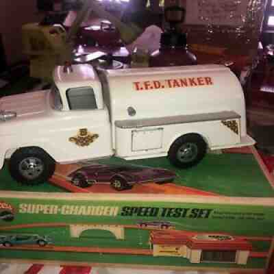 vintage HTF 1958 WHITE Tonka Fire Department TFD Tanker Truck Exc Condition