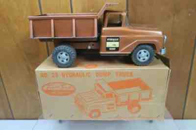 1950's Tonka Toys Hydraulic Dump Truck No 20 Bronze Brown Pressed Steel w/Box