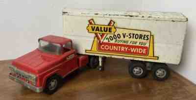Vintage Tonka Toys Semi Truck V-Stores Country Wide 1959 Tractor Trailer 50sRARE
