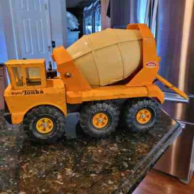 Vintage TONKA Cement Mixer XMB-975 Yellow Large Yellow & White *READ*