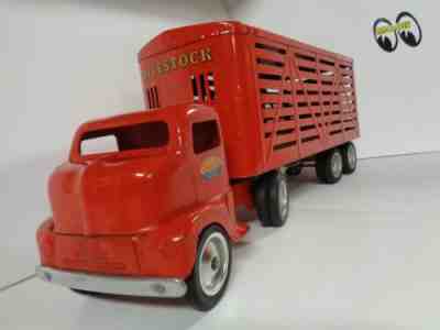 1953 - 4 Tonka Truck Livestock Tractor / Trailer Semi Original Beauty