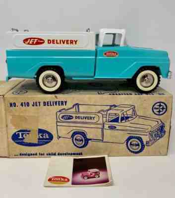 Original 1962 Tonka #410 Jet Delivery with Box/Look Book. A very nice truck!