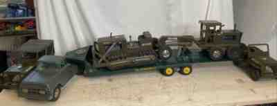 Tonka Army Truck Set w/Nylint Tounahauler Trailer and Jeeps