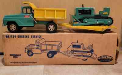 New Listing1960s VTG Tonka Dump Truck Trailer Dozer #834 Grading Service Original Box CLEAN