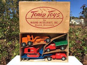 1955 Tonka Road Builders Set No. 775-5 With Box And Inserts Nice Condition