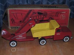 Vtg 1962 Tonka Dump Truck and Sand Loader with box No 616 NICE! Red/Yellow