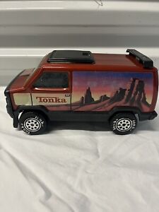 Vintage Tonka 1970’s Black Metal Van Arizona Scene Toyota 9” Long