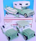 RARE 1963-64 TONKA PRESSED STEEL OUTDOOR LIVING SET 2140 SURREY JEEP CAMPER BOAT