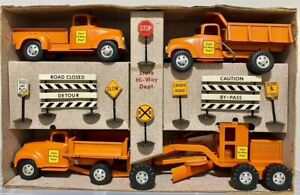 1957 COMPLETE TONKA B208 HIGHWAY SET - RARE - INCLUDING PLOW & PLOW ADAPTER