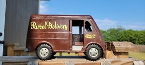 1954 Tonka Pressed Steel Brown Parcel Delivery Metro Van USA Toy Truck