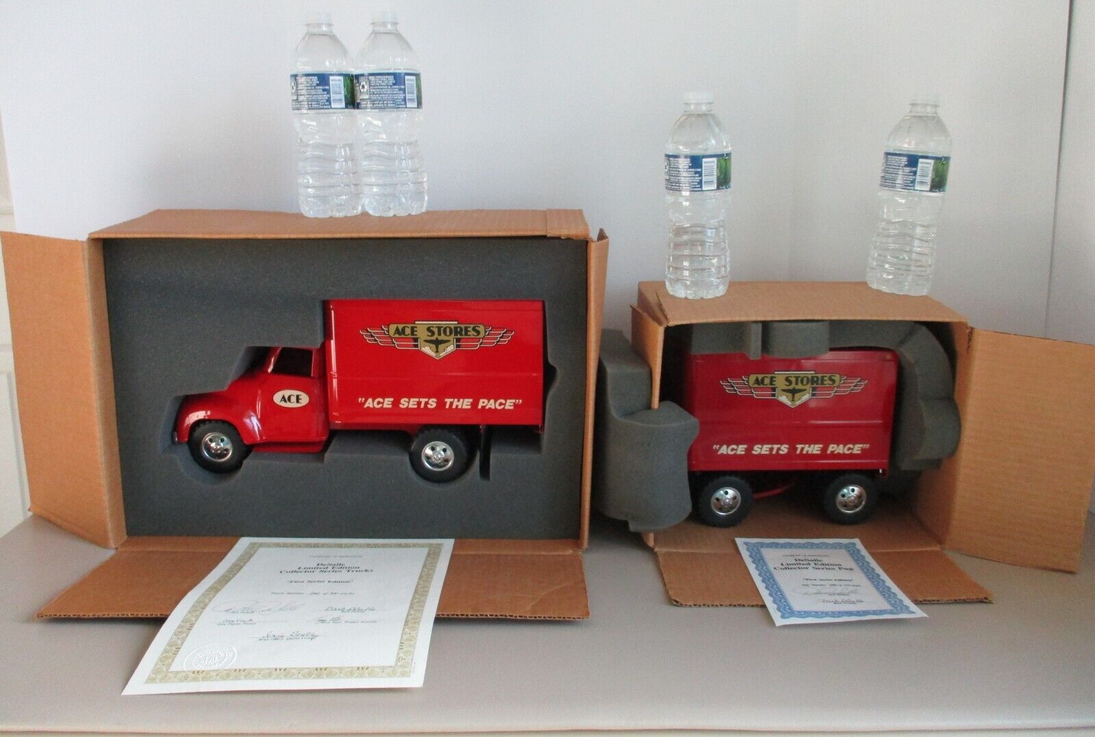 Vtg "ACE STORES" DeSalle Pressed Steel Tonka & Pup Trailer Low # Autographed COA