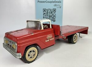 Tonka Toys Ramp Hoist Flatbed Vintage 1960s Pressed Steel Red Tow Truck 2 Of 2