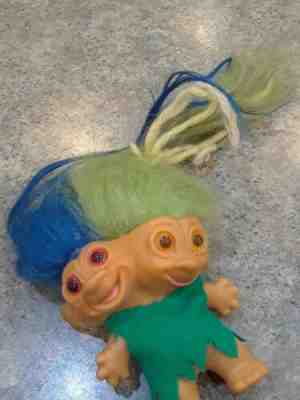 Vintage 2 Headed Troll 1965 Uneeda Blue & Green Hair