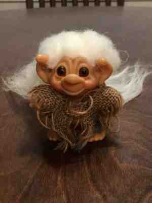 DAM THINGS 1960's VINTAGE TROLL W/ Turning Head And Tail With Nice White Hair