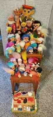 Vintage Collectible 1960s Troll Dolls Animals Dam Things Lot of 46