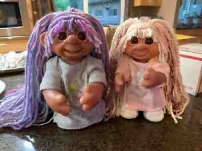 DAM Troll DollÂ  9 inches tall w/ Upgraded Hair and Tunic and 10 inch Sister