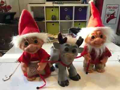 A rare jubilee Dam troll Big reindeer and Two small Christmas grannys ¤ ð???ð??© 