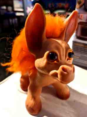 1964 Troll Doll Donkey Orange Toy dam things Denmark Original very scarce