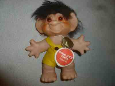 VINTAGE DAM THOMAS LYKKETROLD TROLL 6 1/2" DOLL MONSTER BESKYTTET DENMARK GJOL