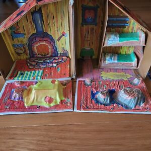 Vintage Wishnik Uneeda Troll Shanty Shack Carry Case House Viny Playset  *READ*