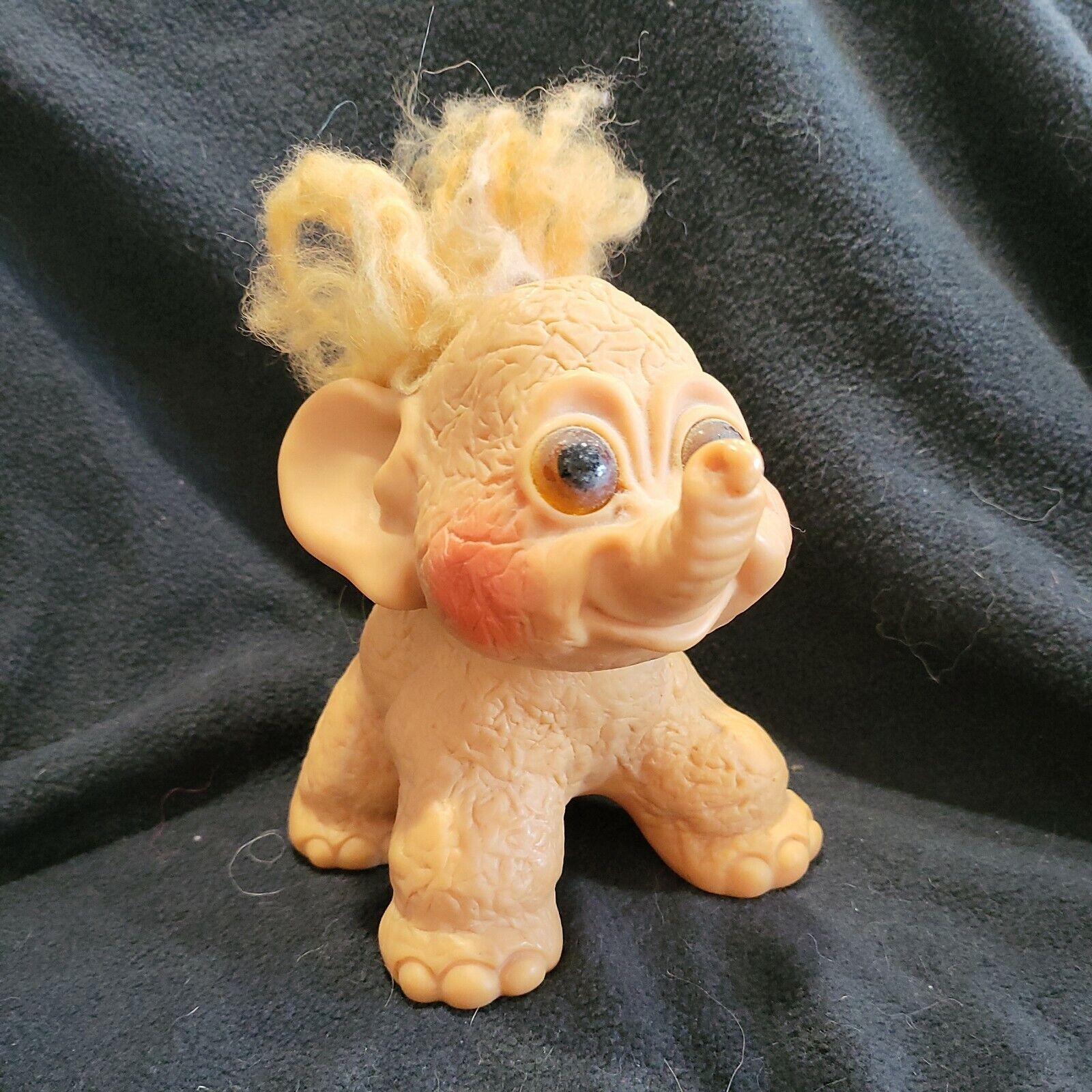 Vintage 1960's Thomas Dam Large 5 1/2" Elephant Troll Doll