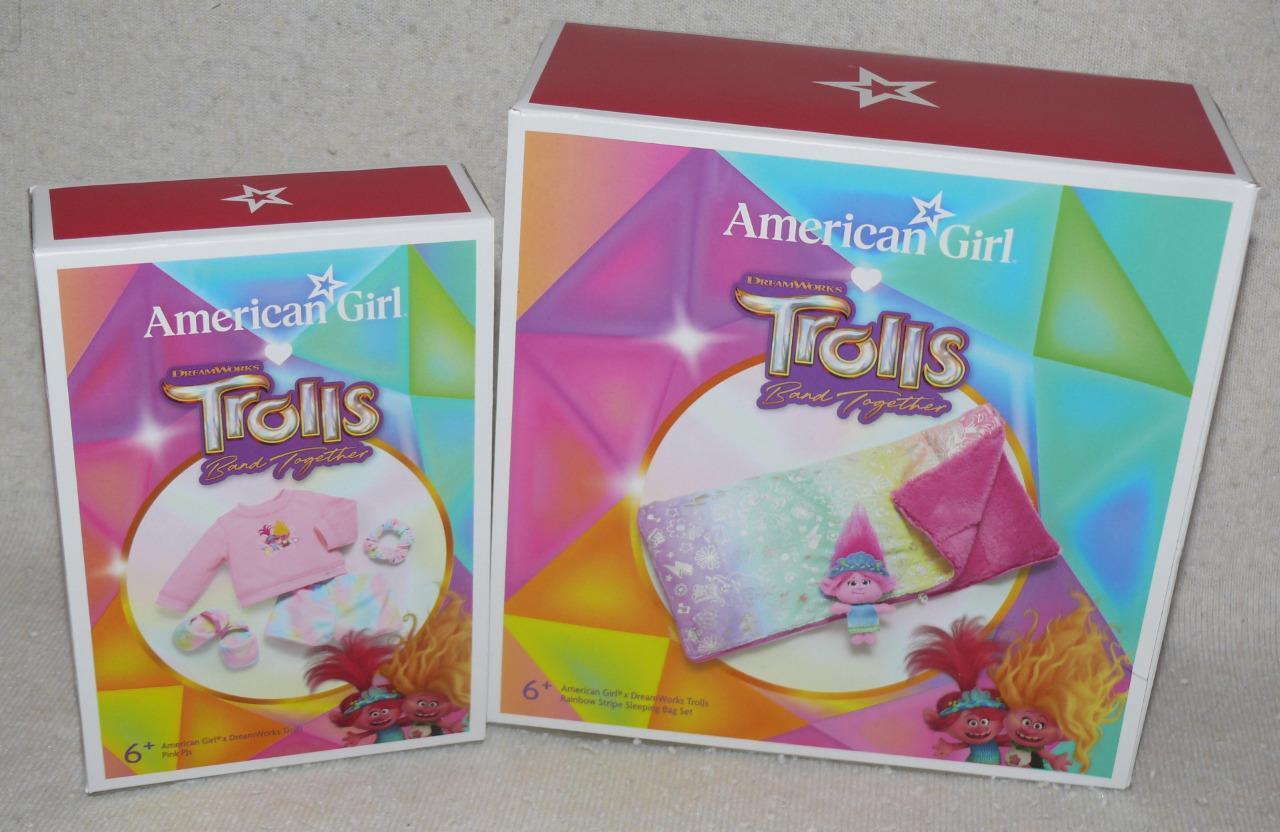 American Girl Trolls Band Together Pajamas & Sleeping Bag Set NIB!!  Sold Out!