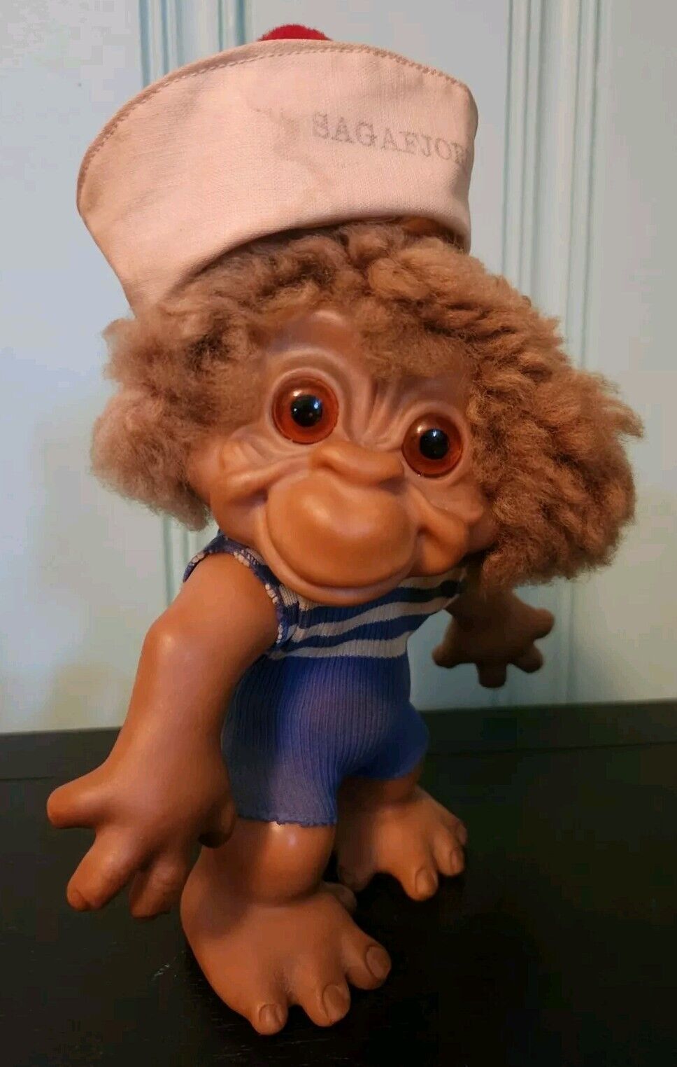 1960s DAM Boy Monkey Troll Doll Original Outfit 8" Denmark. Good Condition