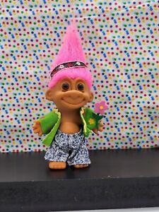 Russ Troll Flower Power 60s Hippie flower Child peace love Pink Hair 1B