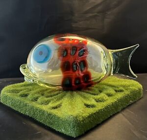 CENEDESE Antonio Da Ros~Fish Sculpture Murano Vintage Large Uranium Glass~MCM