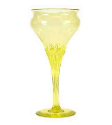 Rare TIFFANY Favrile Signed Hand-Blown 9" Vase â?¢ No. V452 LCT Uranium Yellow