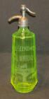 Art Deco Vaseline Glass Advertise D. Selkowitz Brooklyn NY  Bottle Top Hat