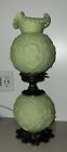 VINTAGE FENTON CUSTARD GLASS URANIUM GWTW STYLE THREE WAY LAMP