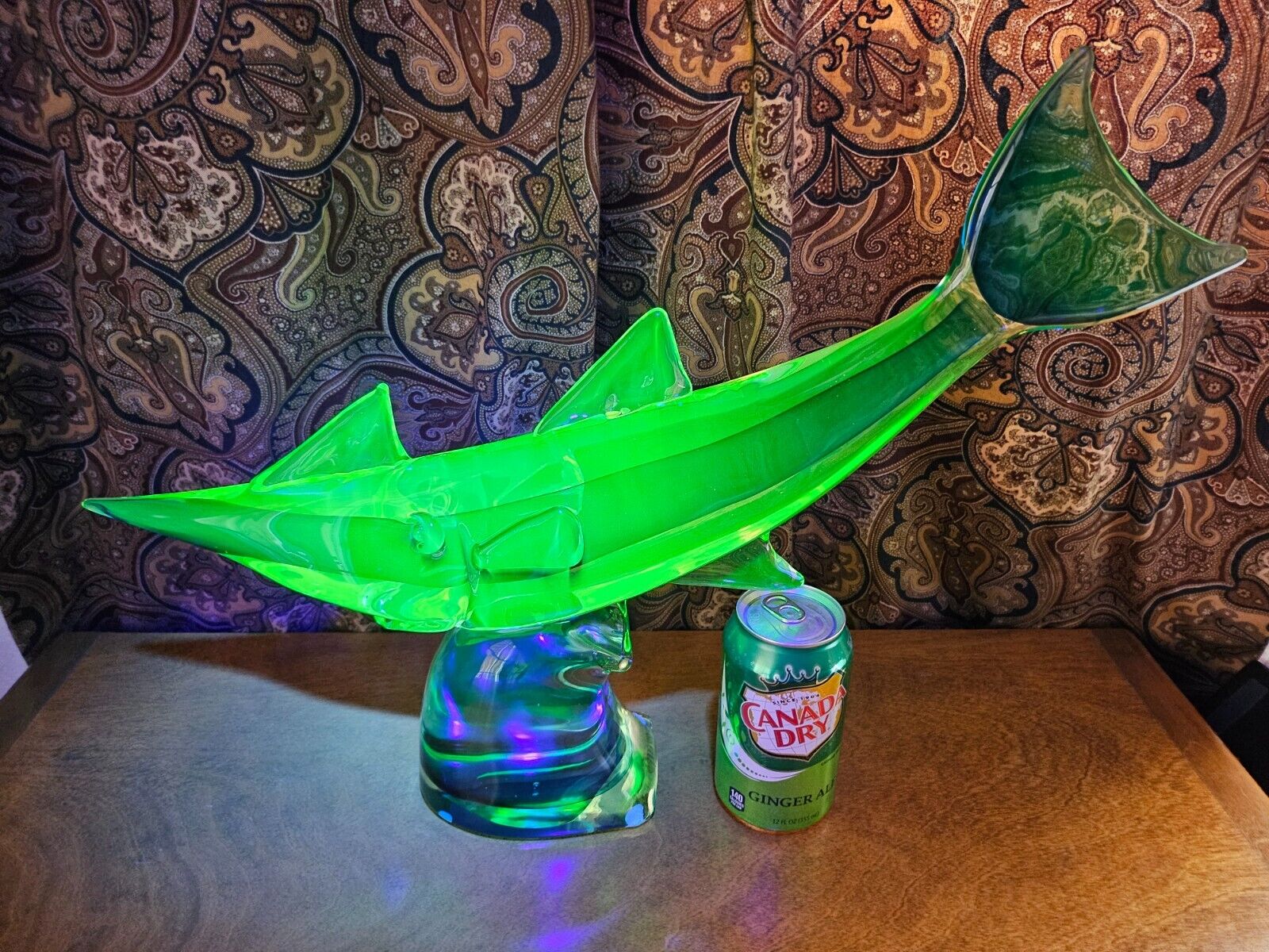 Very Large Murano - Antonio Da Ros for Cenedese Uranium Fish- 21x15 Excellent