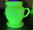 Original Fenton Pancake Batter Pitcher-China Yellow-Uranium Vaseline Glass-RARE!